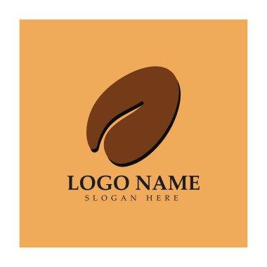 kahve çekirdeği simgesi vektör çizimi şablonu
