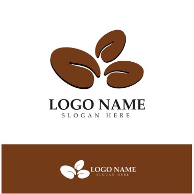 kahve çekirdeği simgesi vektör çizimi şablonu