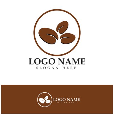 kahve çekirdeği simgesi vektör çizimi şablonu