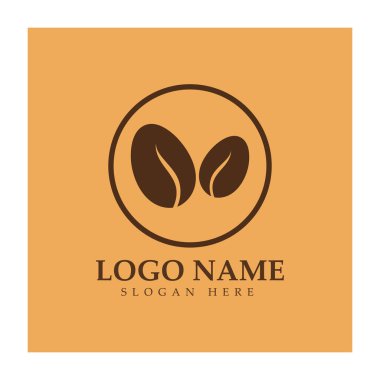 kahve çekirdeği simgesi vektör çizimi şablonu