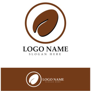 kahve çekirdeği simgesi vektör çizimi şablonu