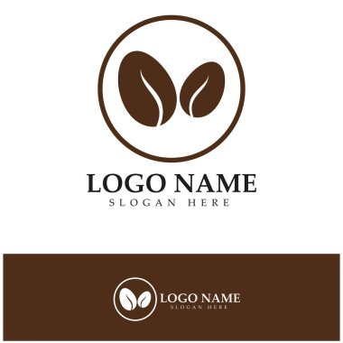 kahve çekirdeği simgesi vektör çizimi şablonu