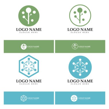 Neuron logo or nerve cell logo design,molecule logo illustration template icon with vector concept 