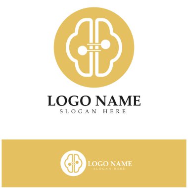 Neuron logo or nerve cell logo design,molecule logo illustration template icon with vector concept 
