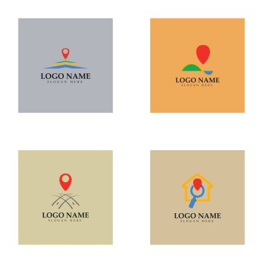 search find pin location maps GPS point logo design modern concept vector illustration