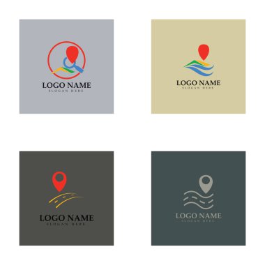search find pin location maps GPS point logo design modern concept vector illustration