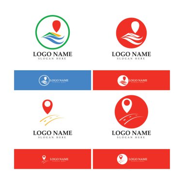 search find pin location maps GPS point logo design modern concept vector illustration