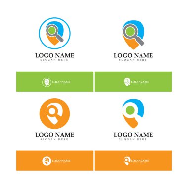search find pin location maps GPS point logo design modern concept vector illustration