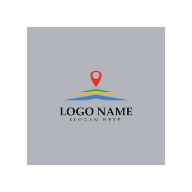 search find pin location maps GPS point logo design modern concept vector illustration