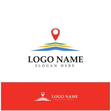 search find pin location maps GPS point logo design modern concept vector illustration