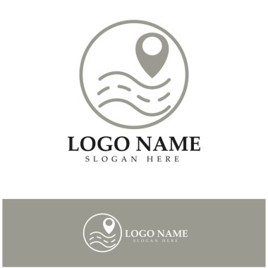 search find pin location maps GPS point logo design modern concept vector illustration