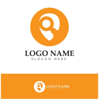 search find pin location maps GPS point logo design modern concept vector illustration