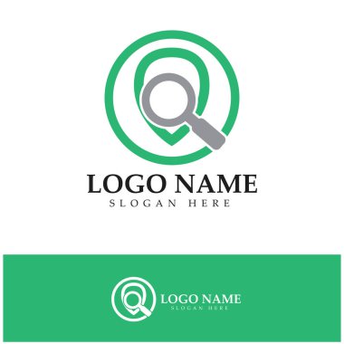 search find pin location maps GPS point logo design modern concept vector illustration