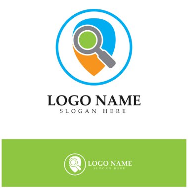 search find pin location maps GPS point logo design modern concept vector illustration