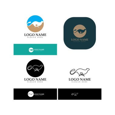 cheetah logo with flat silhouette and color packed with modern concept vector