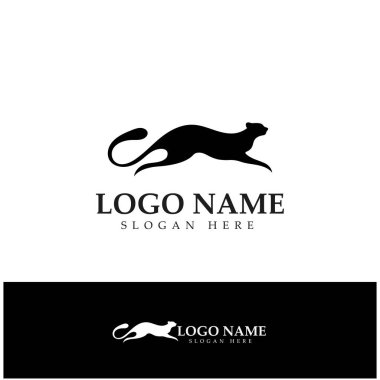 cheetah logo with flat silhouette and color packed with modern concept vector