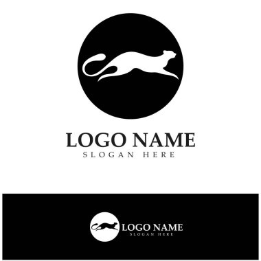 cheetah logo with flat silhouette and color packed with modern concept vector