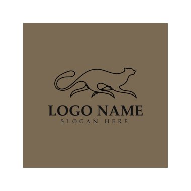 cheetah logo with flat silhouette and color packed with modern concept vector