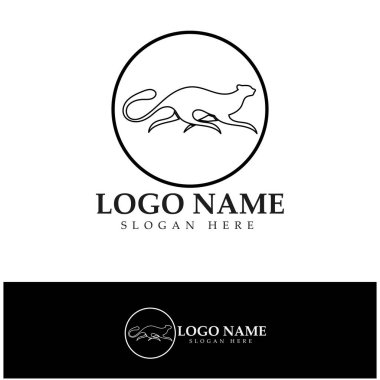 cheetah logo with flat silhouette and color packed with modern concept vector