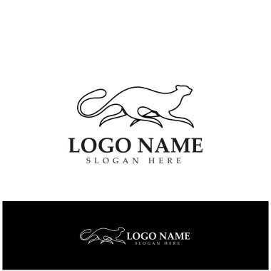 cheetah logo with flat silhouette and color packed with modern concept vector
