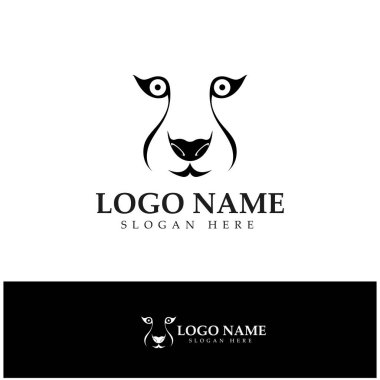 cheetah logo with flat silhouette and color packed with modern concept vector