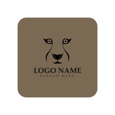 cheetah logo with flat silhouette and color packed with modern concept vector