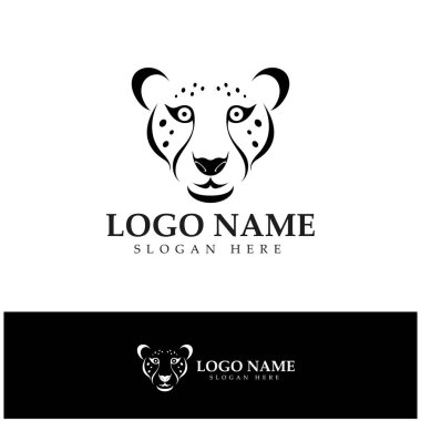 cheetah logo with flat silhouette and color packed with modern concept vector