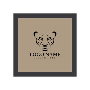 cheetah logo with flat silhouette and color packed with modern concept vector