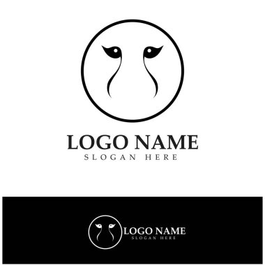 cheetah logo with flat silhouette and color packed with modern concept vector