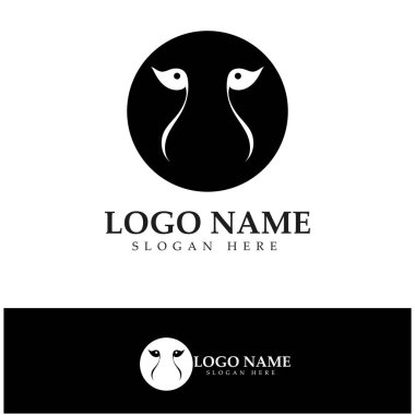 cheetah logo with flat silhouette and color packed with modern concept vector