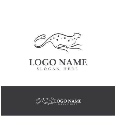 cheetah logo with flat silhouette and color packed with modern concept vector