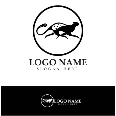 cheetah logo with flat silhouette and color packed with modern concept vector
