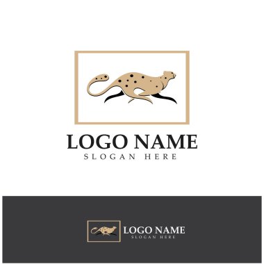 cheetah logo with flat silhouette and color packed with modern concept vector