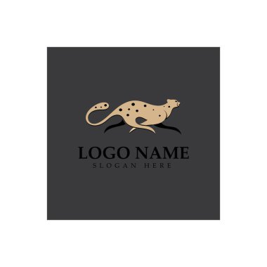 cheetah logo with flat silhouette and color packed with modern concept vector