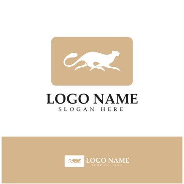 cheetah logo with flat silhouette and color packed with modern concept vector