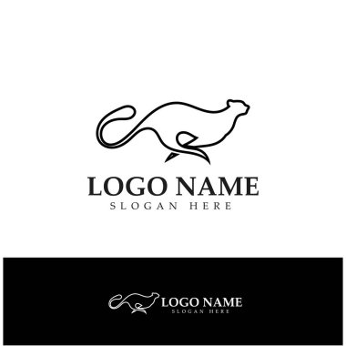 cheetah logo with flat silhouette and color packed with modern concept vector