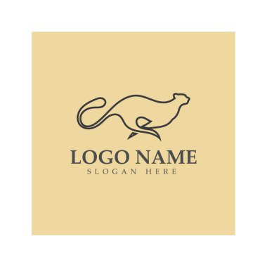 cheetah logo with flat silhouette and color packed with modern concept vector