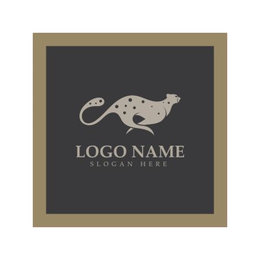 cheetah logo with flat silhouette and color packed with modern concept vector