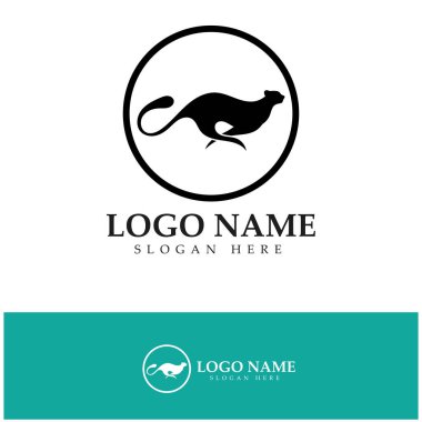cheetah logo with flat silhouette and color packed with modern concept vector