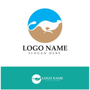 cheetah logo with flat silhouette and color packed with modern concept vector