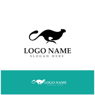 cheetah logo with flat silhouette and color packed with modern concept vector