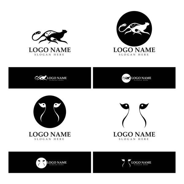 Cheetah Logo Flat Silhouette Color Packed Modern Concept Vector — Archivo Imágenes Vectoriales