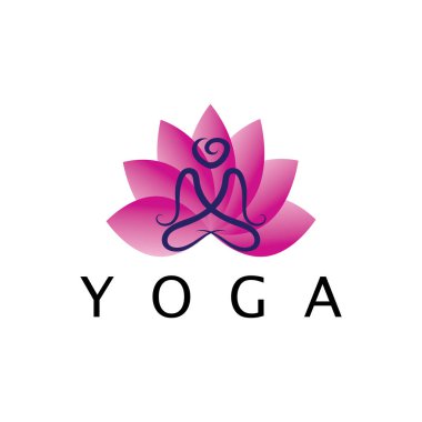 logo design of people doing yoga symbol icon illustration vector