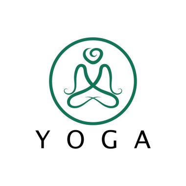 logo design of people doing yoga symbol icon illustration vector