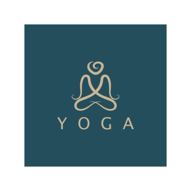 logo design of people doing yoga symbol icon illustration vector