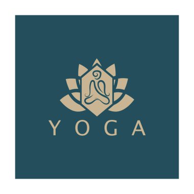 logo design of people doing yoga symbol icon illustration vector