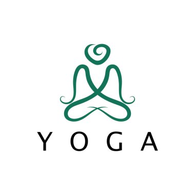 logo design of people doing yoga symbol icon illustration vector