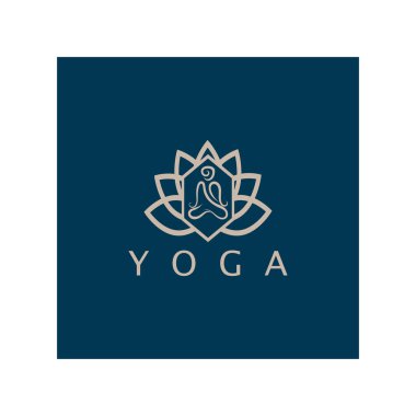 logo design of people doing yoga symbol icon illustration vector