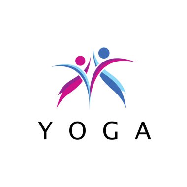 logo design of people doing yoga symbol icon illustration vector