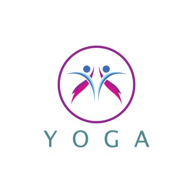logo design of people doing yoga symbol icon illustration vector